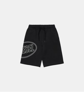 Short en molleton avec logo - Diesel Kids - Noir