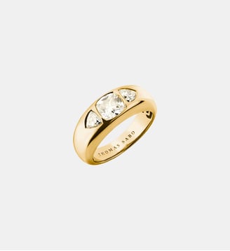 Bague zirconiums facettés blancs Bold Elegance - Thomas Sabo - Jaune doré et blanc