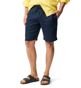Short droit en lin Resort, 23 cm - Rodd & Gunn - Marine