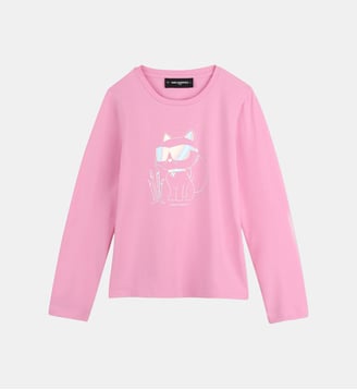 Tee-shirt manches longues - Karl Lagerfeld Kids - Pink frosting