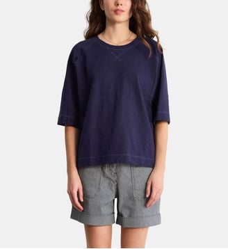 T-shirt à col rond en coton - TALLY - Pablo - Indigo