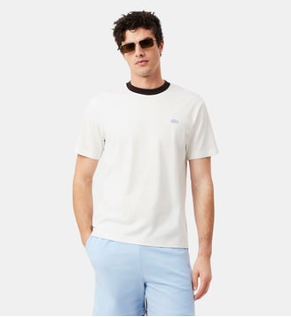 T-shirt color-block coton - Lacoste - Blanc
