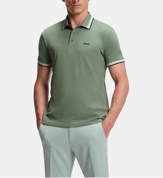 Polo Paddy en piqué de coton  - BOSS - Vert
