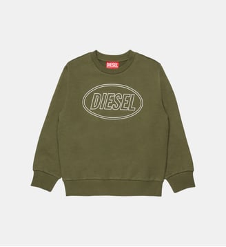 Sweat-shirt à col rond avec logo - Diesel Kids - Kaki