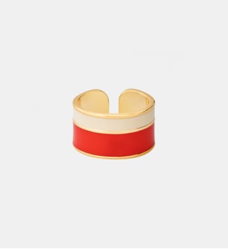 Bague ouverte  - Bangle Up - Blanc et orange