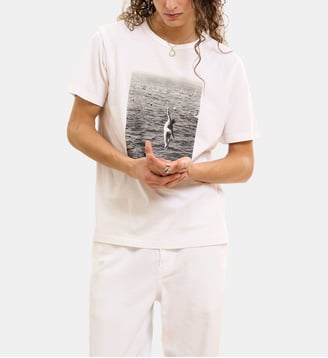 t-shirt Chris en coton blanc imprimé numérique - Agnès b. - Blanc