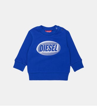 Sweat-shirt col rond avec logo - Diesel Kids - Bleu surf the web