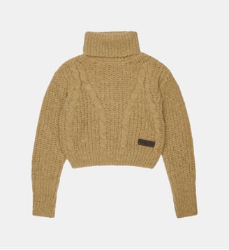 Col roulé à motif torsadé avec logo - Dsquared2 - Sable