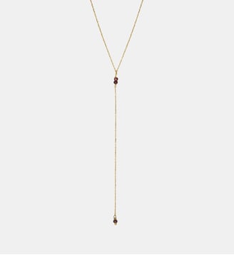 Collier cravate longue venus grenat - Caroline Najman - Rouge