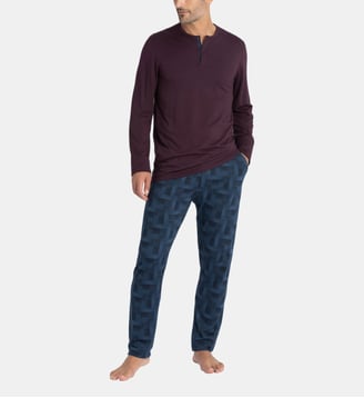 Pyjama imprimé en Coton Modal - Impetus - Bleu
