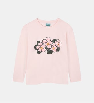 T-shirt à manches longues - Kenzo Kids - Pale blush