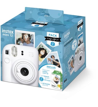 Appareil photo Instantané Pack iconique instax mini 12 Blanc - Fujifilm - Blanc