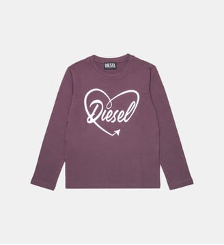 T-shirt à manches longues avec logo - Diesel Kids - Violette