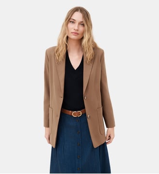 Veste vceleste - Motif uni - Polyester recycle - Caroll - Marron foncé