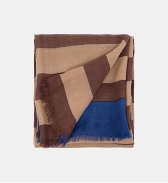 Foulard Felix en laine - Billybelt - Marron et bleu