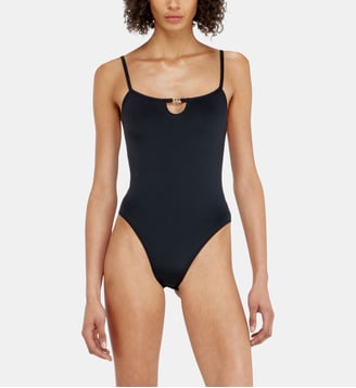 Body en nylon avec découpes et Oval D en métal - Diesel - Noir