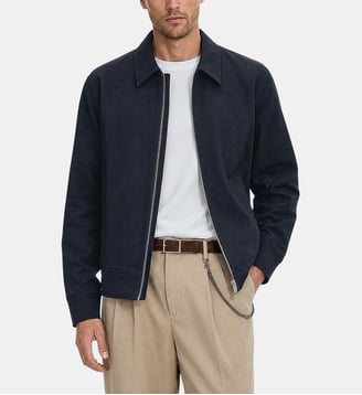 Blouson droit zippé - The Kooples - Marine fonce