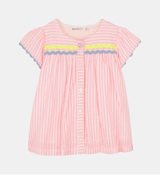 Robe à rayures - Billieblush - Rose fluo blanc