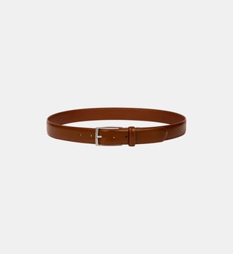 Ceinture en cuir glacé - Sandro - Cognac