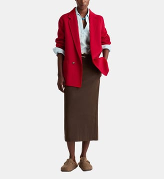 Manteau evelyn en panne double - Momonì - Rouge