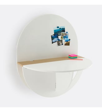 Bureau mural rabattable - La Redoute Interieurs - Blanc bois