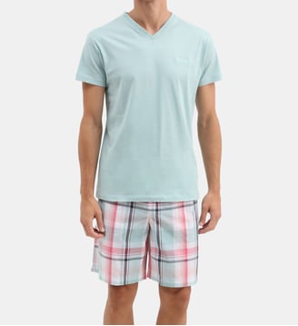 Pyjashort en jersey et popeline de coton - Marlon - Arthur - Céladon