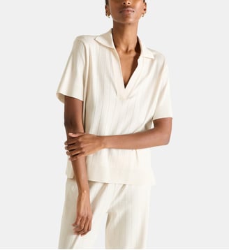 Top col polo en tricot - Laurence Tavernier - Sable