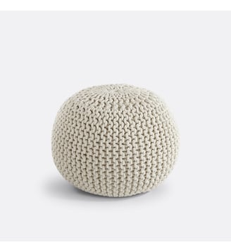 Pouf rond tressé - La Redoute Interieurs - Écru