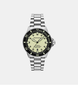 Montre automatique Sea explorer Jaune AR60083 - Emporio Armani - Argenté