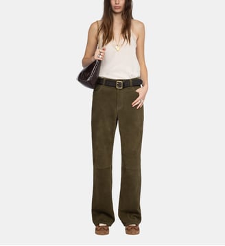 Pantalon Evy Cuir Suede - Zadig&Voltaire - Vert treillis