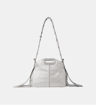 Sac à main Miss M Mini en cuir métallisé Maje