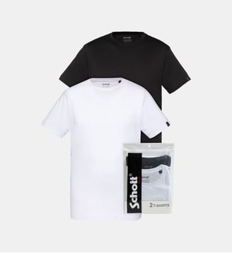Pack de 2 t-shirts basiques - Schott - Blanc et noir