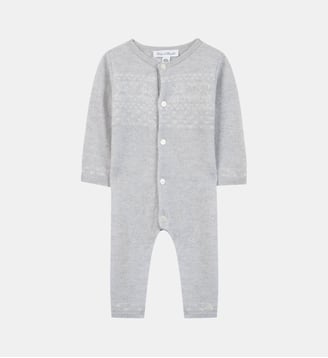 Combinaison longue -   laine col rond broderie - Tartine Et Chocolat - Gris