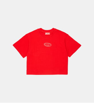 T-shirt avec logo Oval D - Diesel Kids - Rouge