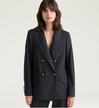 Veste odo en laine froide bi-stretch - Momonì - Noir