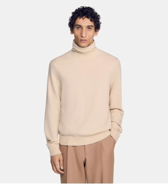 Pull col roulé en cachemire - Sandro - Beige