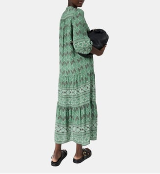 Robe longue imprimé graphique - RIHAM - Gerard Darel - Vert