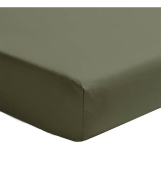 Drap housse uni en percale de coton, bonnet de 30cm, PREMIÈRE Essix