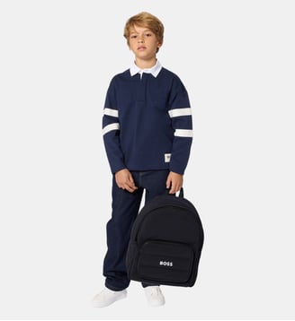 Polo manches longues - BOSS Kidswear - Bleu cargo