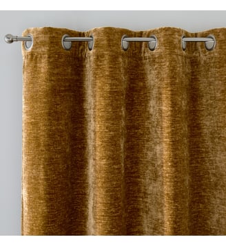 Rideau en velours texturé, à oeillets - La Redoute Interieurs - Bronze