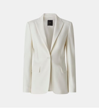 Veste cintrée en maille roma - Pinko - Blanc et blanche neige
