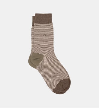 Chaussettes en coton peigné rayées - Billybelt - Marron