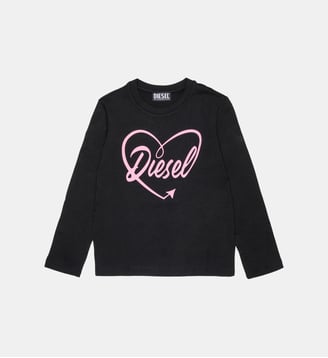 T-shirt à manches longues avec logo - Diesel Kids - Pink