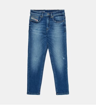 JoggJeans® bleu moyen regular avec abrasions - D-Lucas - Diesel Kids - Denim bleu