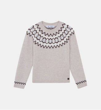 Pull - Moka laine maille jacquard - Tartine Et Chocolat - Beige