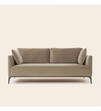 Canapé 3 Places  Revêtement en velours - Madura - Beige