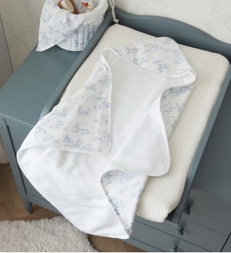 Cape de bain coton biologique et éponge - Cyrillus - Jouy bleu