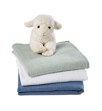 Lot de 3 maxi langes gaze de coton, Kumla - La Redoute Interieurs - Bleu