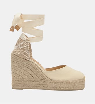 Espadrilles compensées Carina toile de coton - Castaner - Ivoire