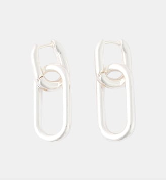 Boucles d'oreilles anneaux rectangulaires argentés - Balaboosté - Argenté